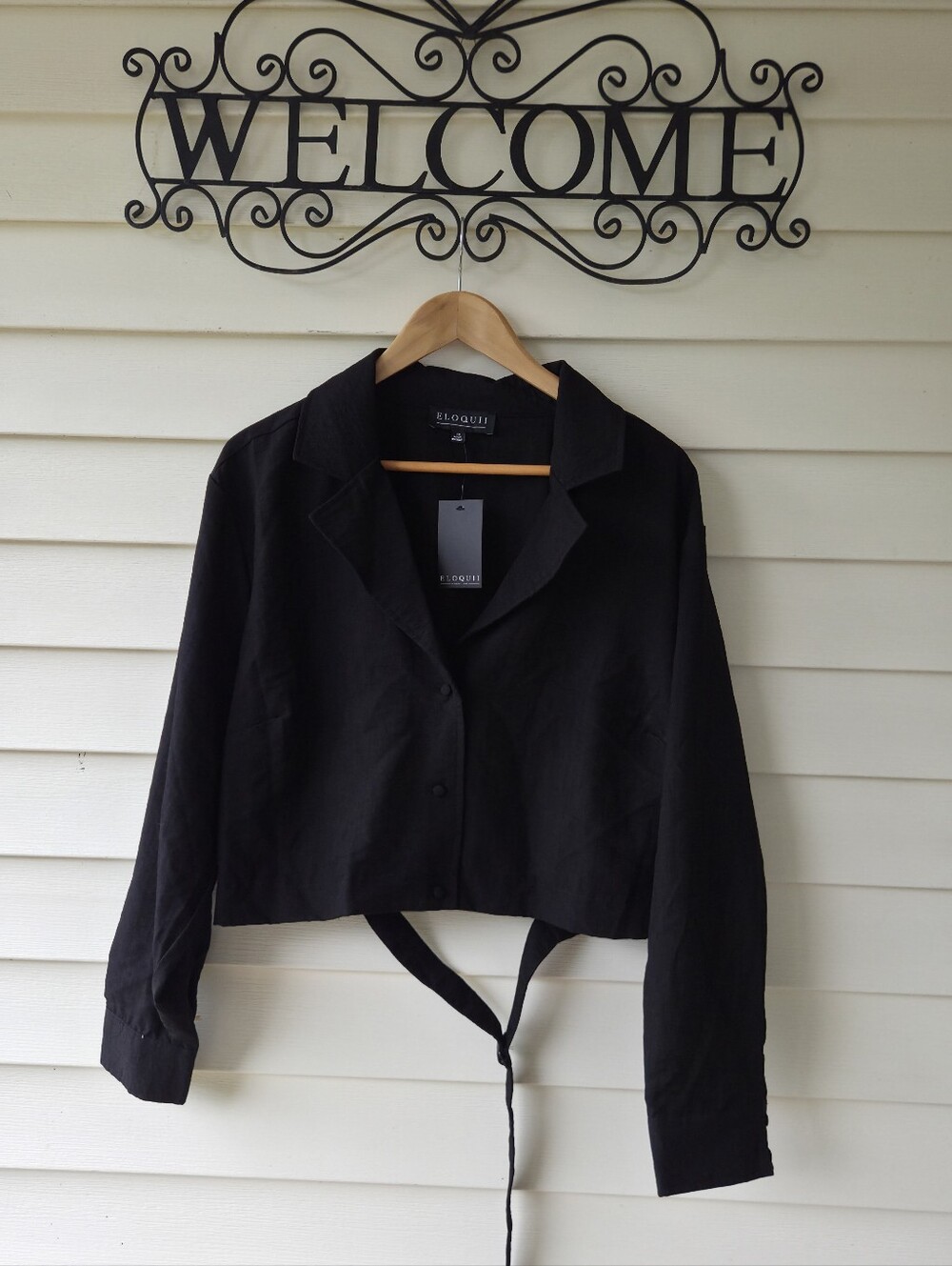 NWT ELOQUII crop shirt Black  Size 18